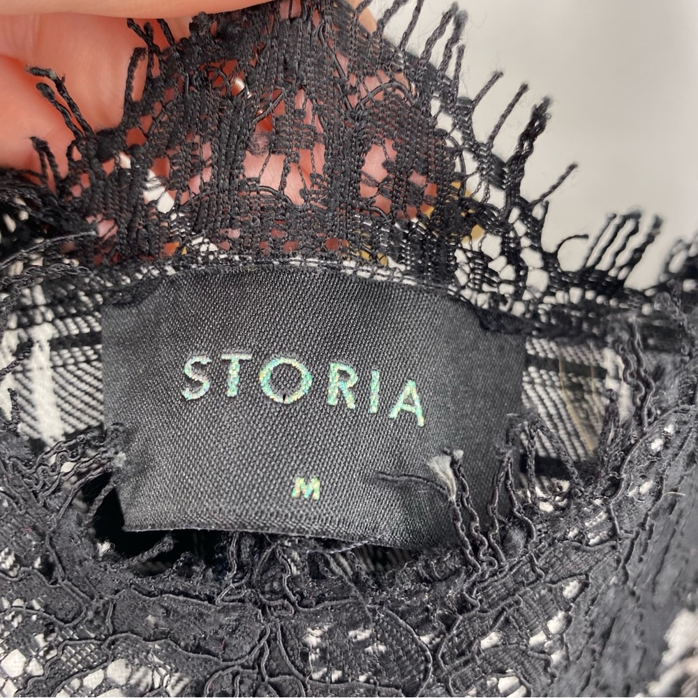 3 for $15 Storia Verge Girl Plaid Flannel Cami Slip Mini Dress Lace Spaghetti - Picture 4 of 6